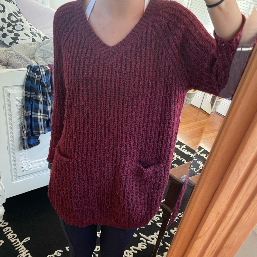 Oversized Burgandy Sweater